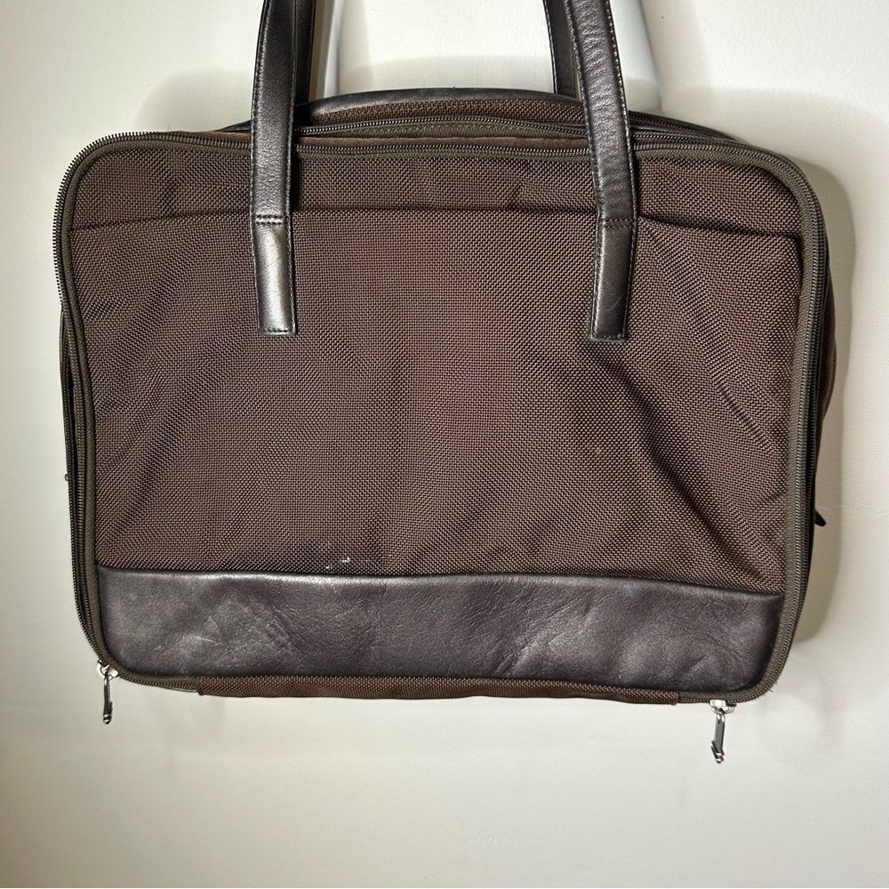Tumi Brown Nylon and Leather Tote Bag - Picture 3 of 13